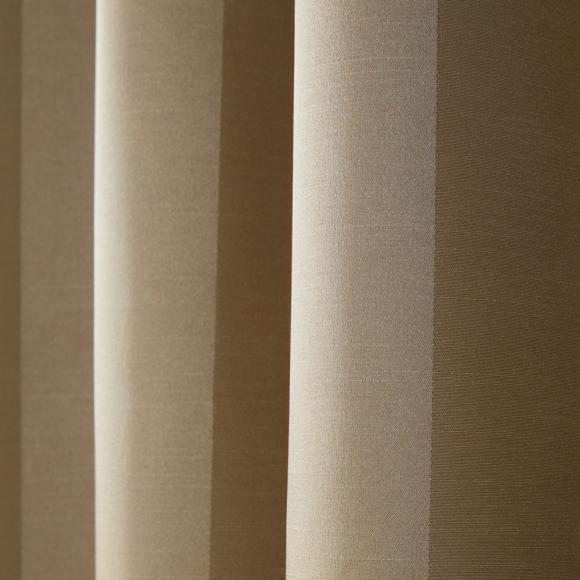 Laura Ashley Lille Stripe Truffle / Natural Lined Curtains