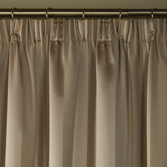 Laura Ashley Lille Stripe Truffle / Natural Lined Curtains