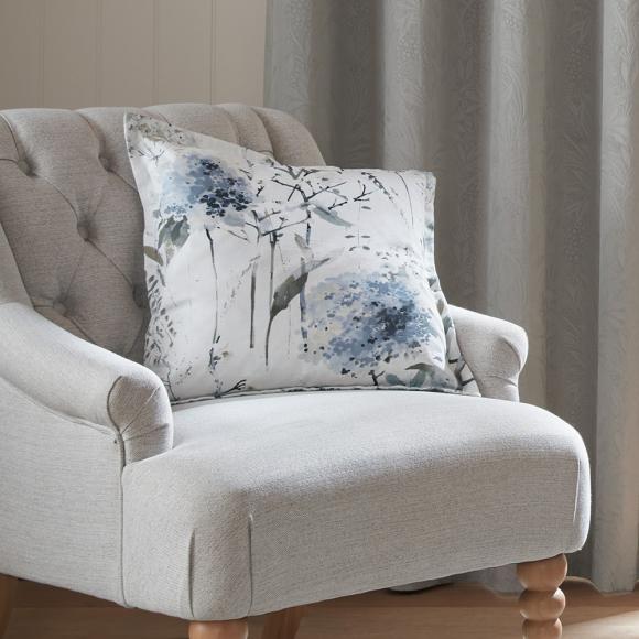 Laura Ashley Pallinton Bloom Cushion Smoke Blue