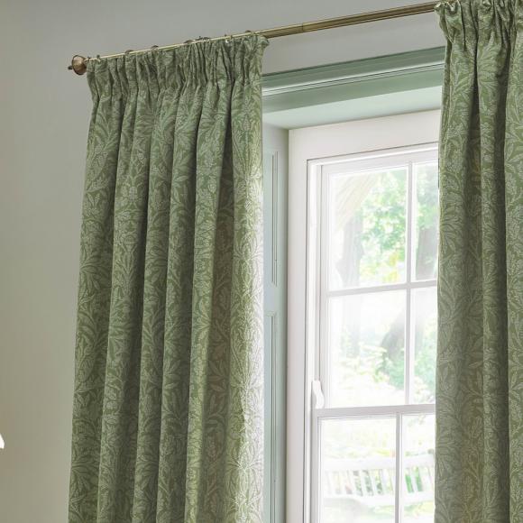 The Original Morris & Co Acorn Tonal Jacquard Sage Curtains