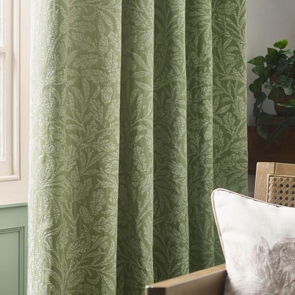 The Original Morris & Co Acorn Tonal Jacquard Sage Curtains