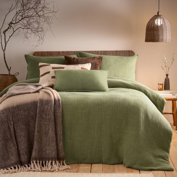 Yard Ribble Acid Washed Duvet Cover Set Khaki