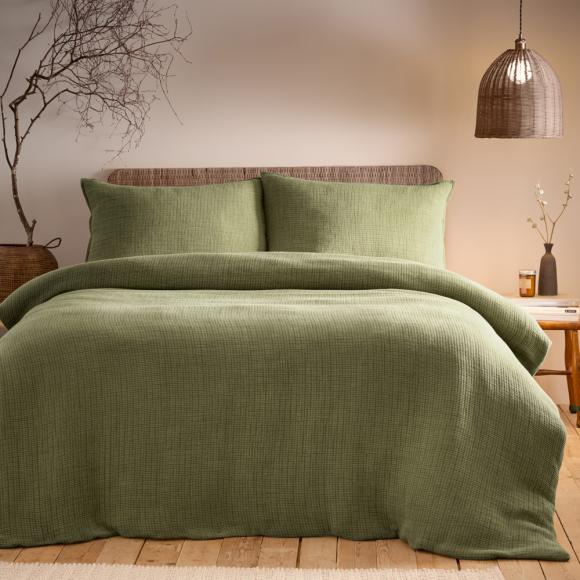Yard Ribble Acid Washed Duvet Cover Set Khaki