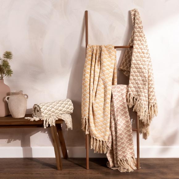 Yard Saku Printed Throw Honey