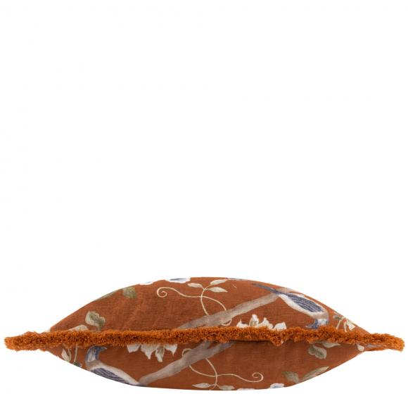 Sanderson Porcelain Garden Fringed Chenille Cushion Cover Rust