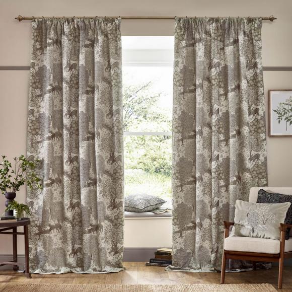 The Original Morris & Co Brook Woodland Jacquard Linen Curtains