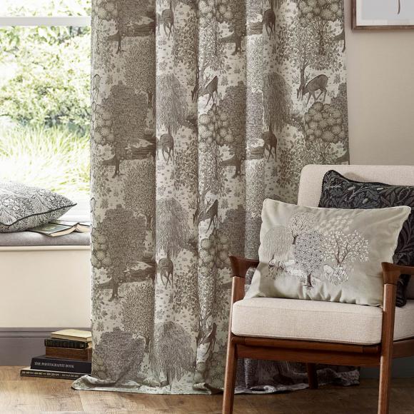 The Original Morris & Co Brook Woodland Jacquard Linen Curtains