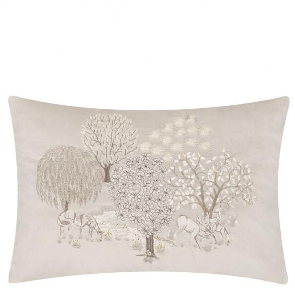 The Original Morris & Co Brook embroidered Velvet Cushion Linen