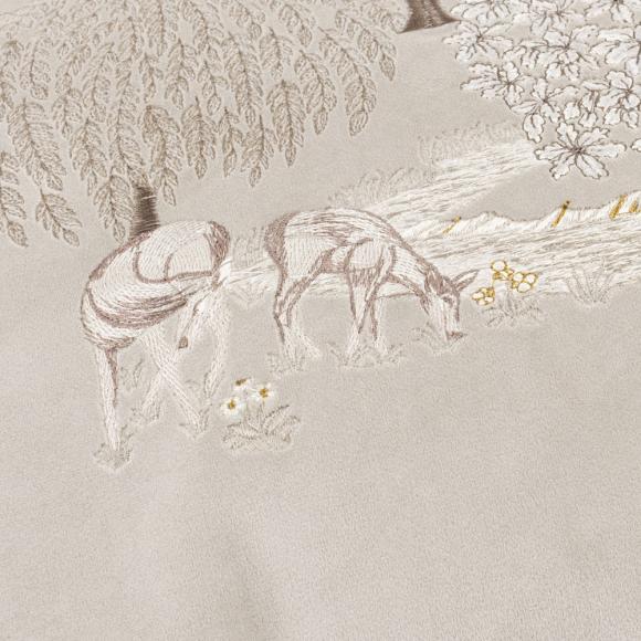 The Original Morris & Co Brook embroidered Velvet Cushion Linen