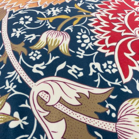 The Original Morris & Co Cray Tasselled Velvet Cushion Indigo / Berry