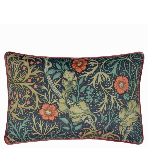 The Original Morris & Co Seaweed Cushion Indigo