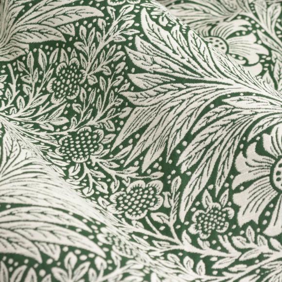The Original Morris & Co Marigold Floral Jacquard Curtains Leaf Green