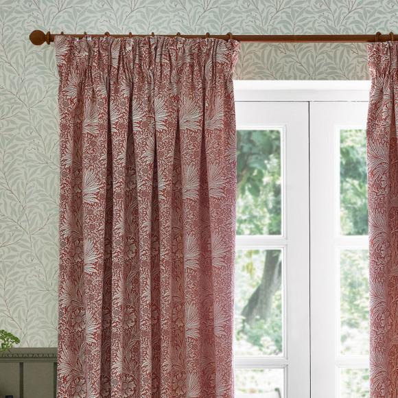 The Original Morris & Co Marigold Floral Jacquard Curtains Russet