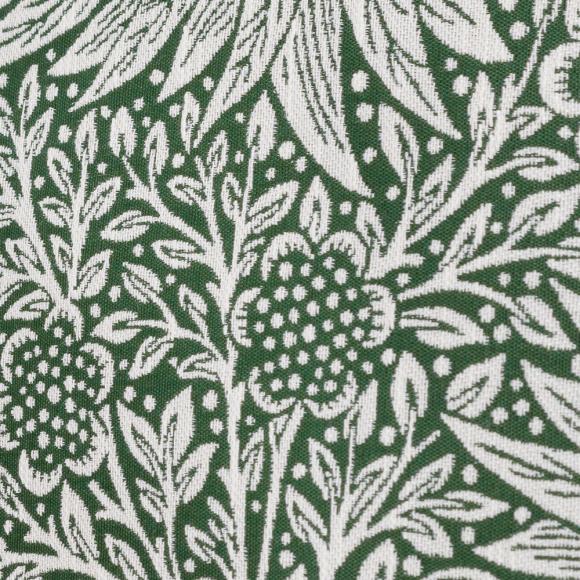 The Original Morris & Co Marigold Piped Jacquard Cushion Leaf Green