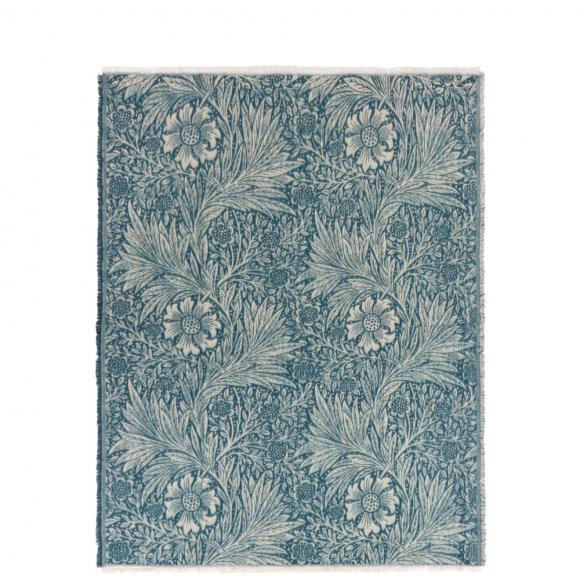 The Original Morris & Co Marigold Jacquard Throw Indigo