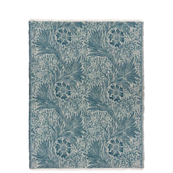 The Original Morris & Co Marigold Jacquard Throw Indigo