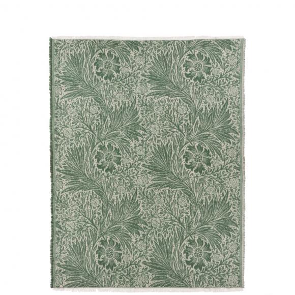 The Original Morris & Co Marigold Jacquard Throw Leaf Green