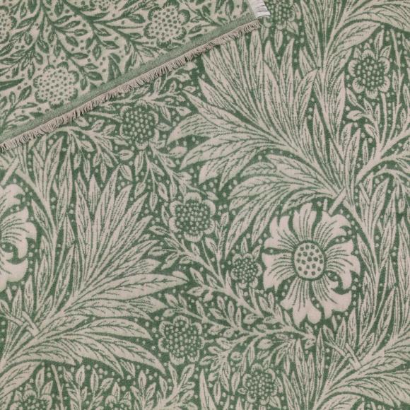 The Original Morris & Co Marigold Jacquard Throw Leaf Green