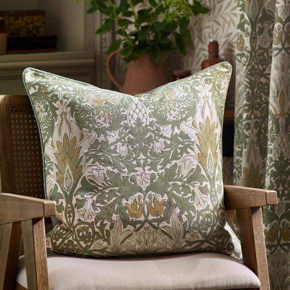 The Original Morris & Co Snakeshead Cushion Sunflower / Stone