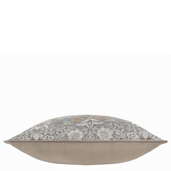 The Original Morris & Co Strawberry Thief Piped Jacquard Cushion Biscuit