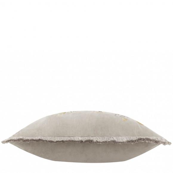 The Original Morris & Co Strawberry Thief Embroidered Velvet Cushion Biscuit