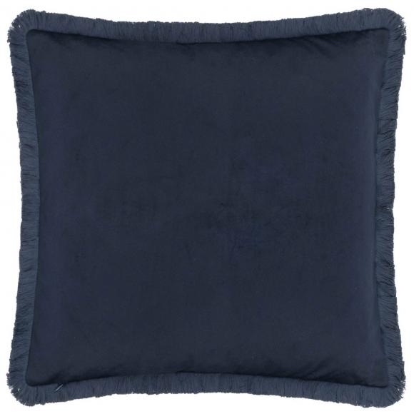 The Original Morris & Co Strawberry Thief Embroidered Velvet Cushion Indigo