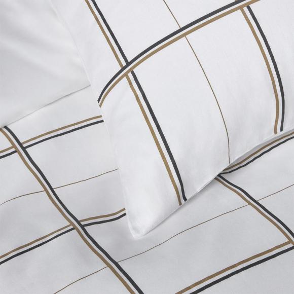 Boss Home B Check - Duvet Cover White