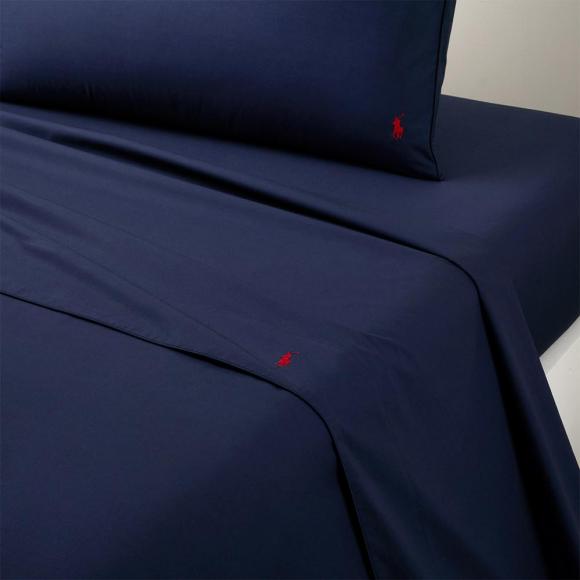Ralph Lauren Home Polo Player II Flat Sheet Newport Navy