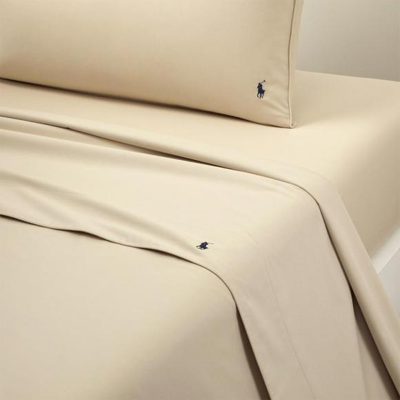 Ralph Lauren Home Polo Player II Flat Sheet Pale Oak