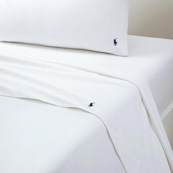 Ralph Lauren Home Polo Player II Flat Sheet White