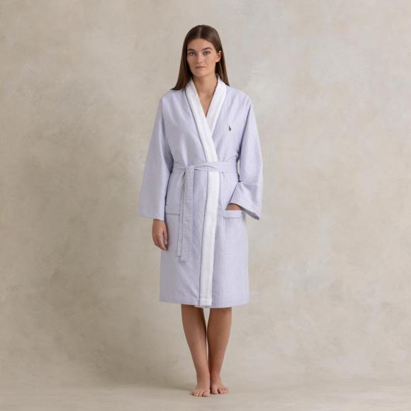 Ralph Lauren Home Oxford Kimono Robe Blue
