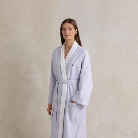 Ralph Lauren Home Oxford Kimono Robe Blue