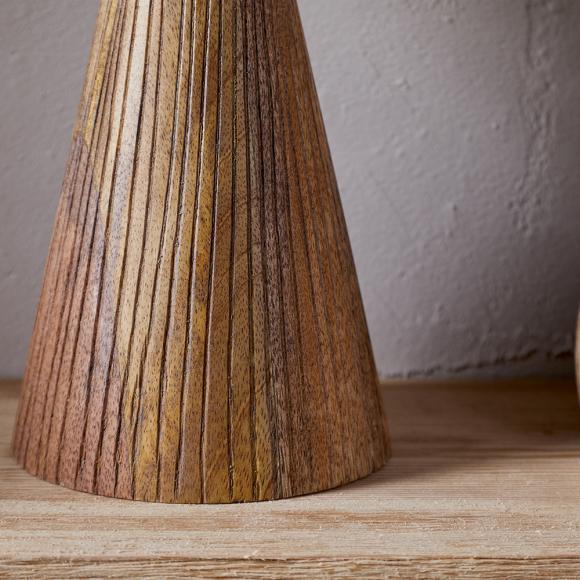 Nkuku Omari Mango Wood Candlestick - Natural