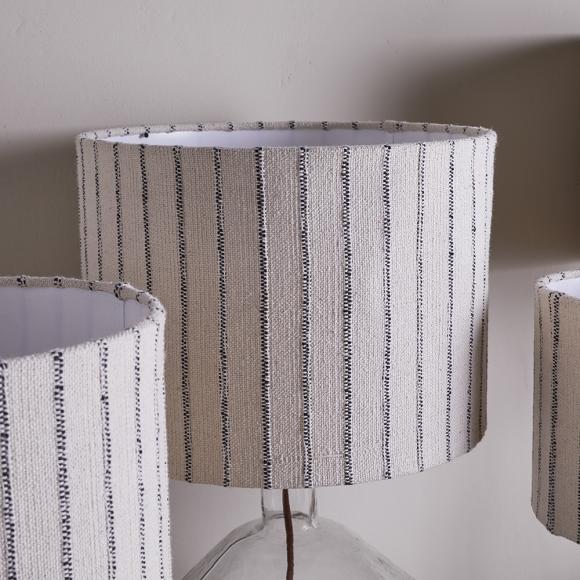 Nkuku Sanja Cotton Stripe Lampshade Off white & Grey