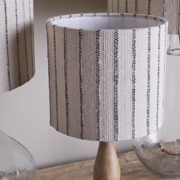 Nkuku Sanja Cotton Stripe Lampshade Off white & Grey