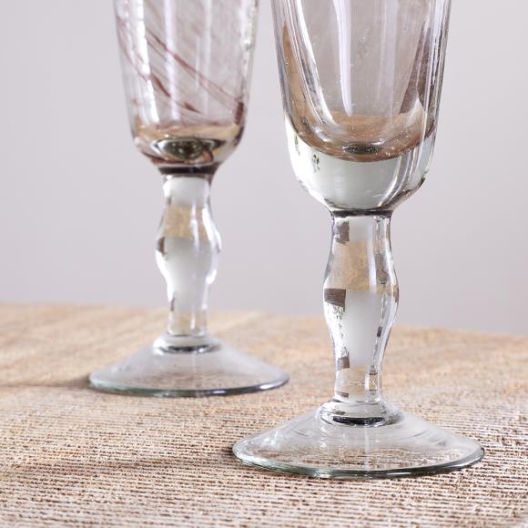 Nkuku Llanera Champagne Glass Plum (Set of Four)