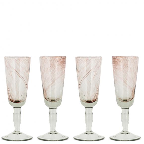 Nkuku Llanera Champagne Glass Plum (Set of Four)