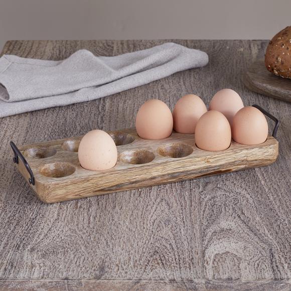 Nkuku Anda Mango Wood Egg Holder - Natural