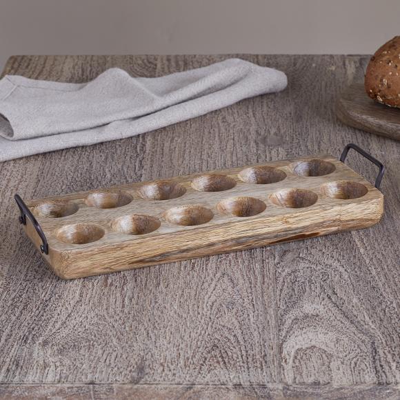 Nkuku Anda Mango Wood Egg Holder - Natural