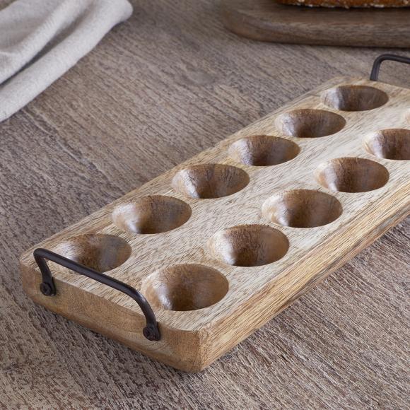 Nkuku Anda Mango Wood Egg Holder - Natural