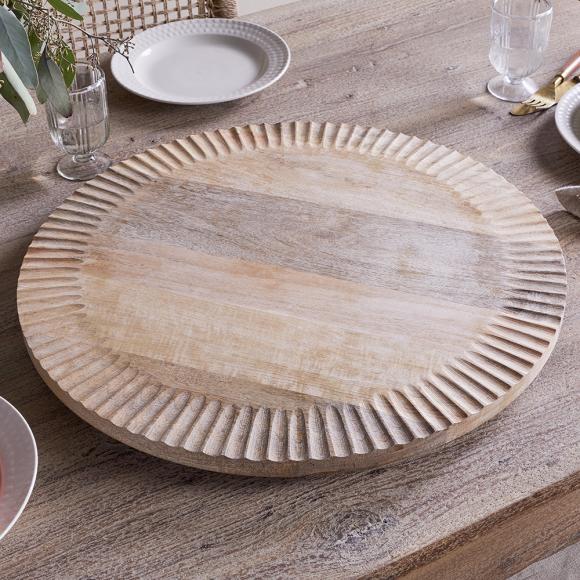 Nkuku Soria Mango Wood Lazy Susan Natural 
