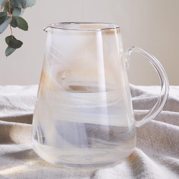 Nkuku Shirali Marble Swirl Jug Apricot 