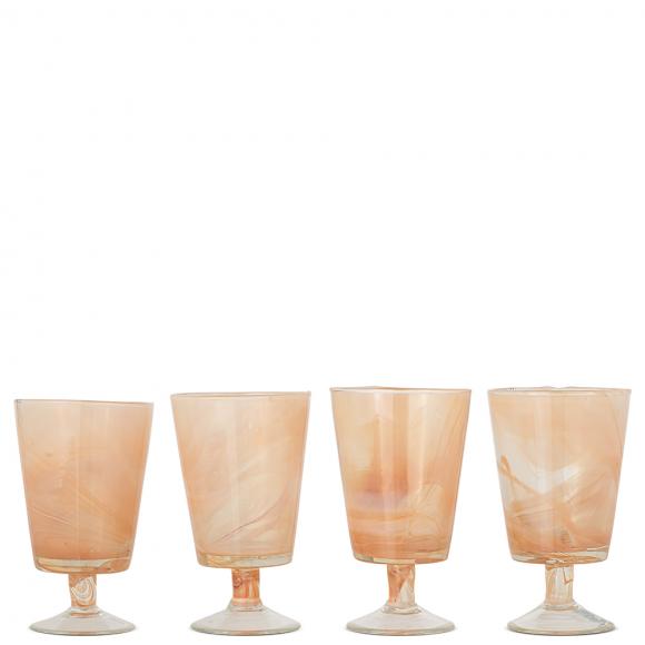 Nkuku Shirali Marble Swirl Wine Glass Apricot 