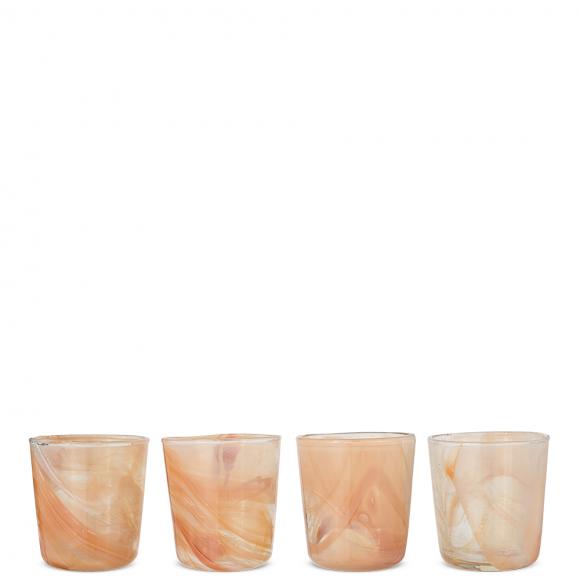 Nkuku Shirali Marble Swirl Tumblers Apricot 