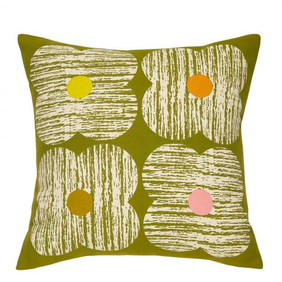 Orla Kiely Textured Flower Cushion Moss