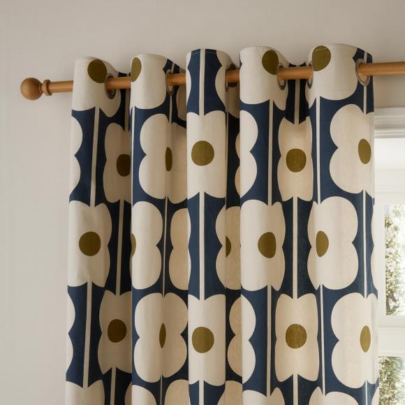 Orla Kiely Abacus Flower Lined Eyelet Curtains