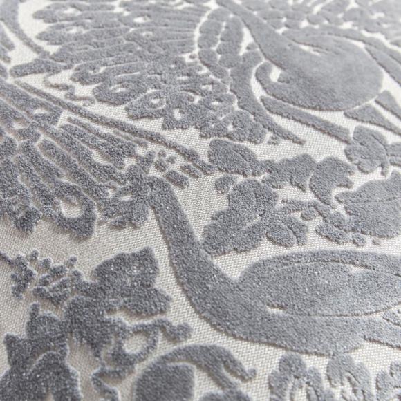 Laura Ashley Peacock Damask Cushion Steel