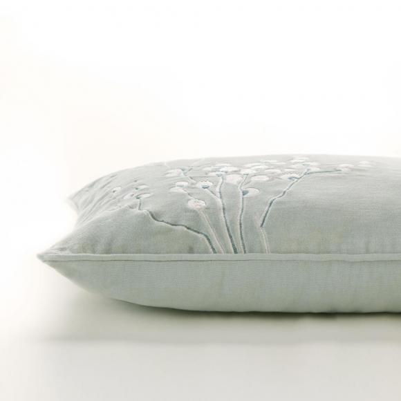 Laura Ashley Pussy Willow Embroidered Cushion Sage