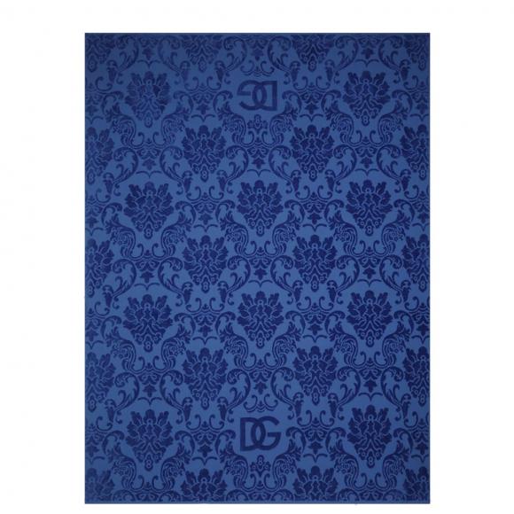 Dolce & Gabbana Casa Crosswise Jacquard Beach Towel Blue
