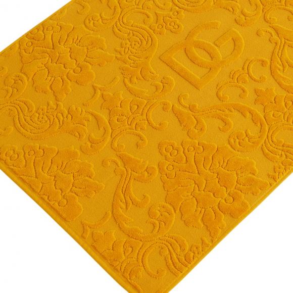 Dolce & Gabbana Casa Crosswise Jacquard Bath Mat Yellow